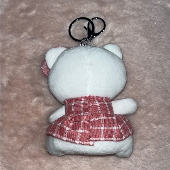 Hello Kitty Pink and White Plush Bag Charm - Picture 2 of 3